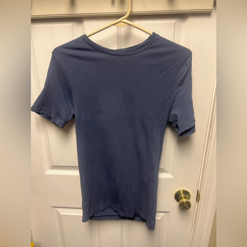 Express MEN XS extra small stretch crew neck shortsleeved tee blue